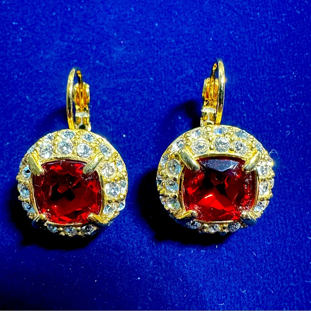 Joan Rivers Ruby CZ Changeable Clip Earrings